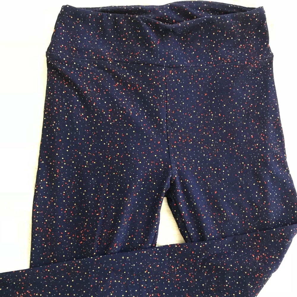 Navy paint splatter OS Lularoe Leggings